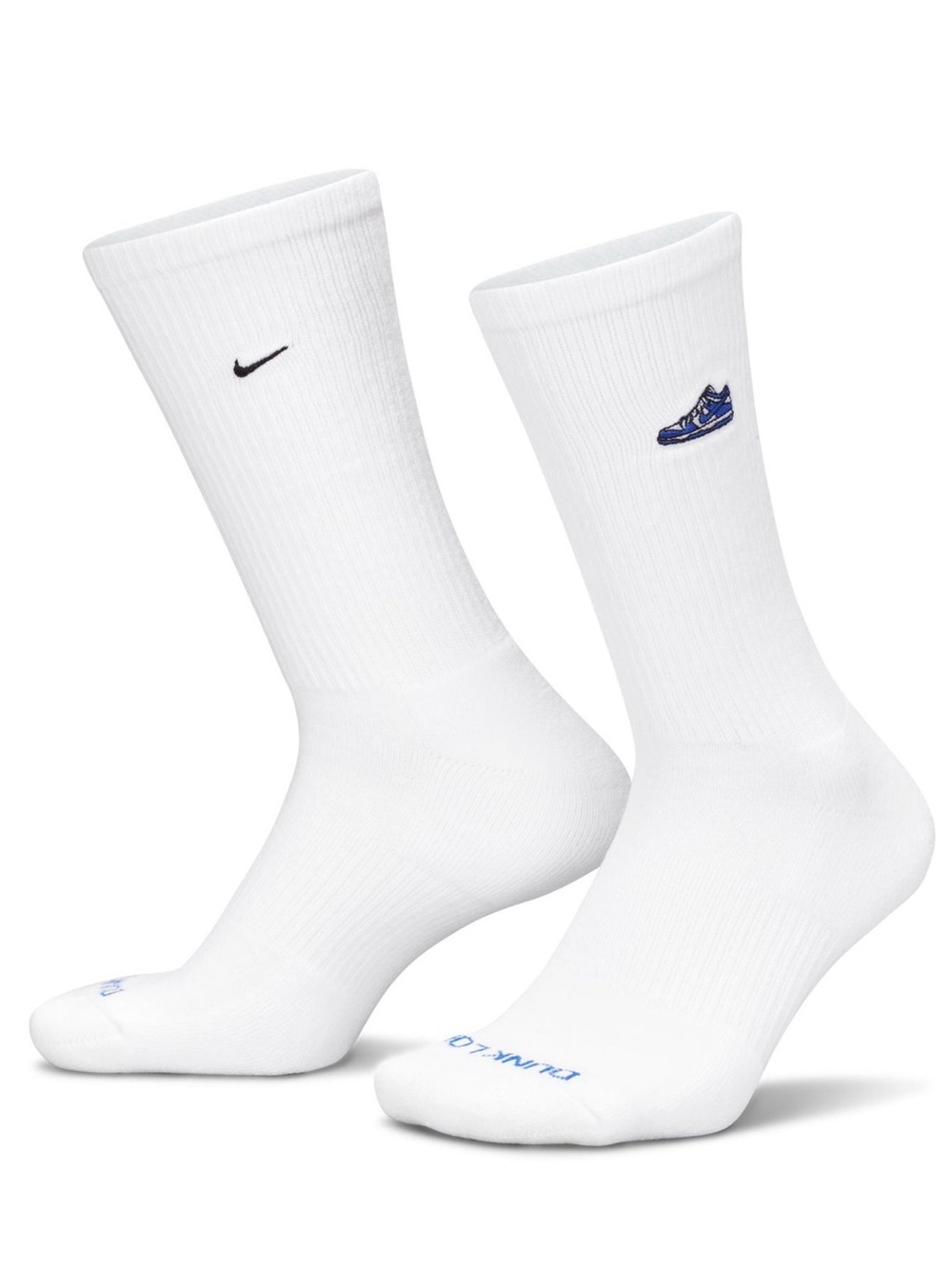 Nike Everyday Plus Cushioned Crew Socks Dunk Low White Blue Dri Fit 5/7Y 6-8M